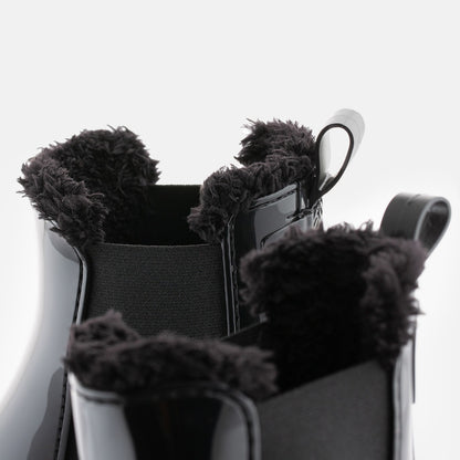 Innenansicht der komfortablen schwarzen Gummistiefel COLDEN BLACK mit weichem Material