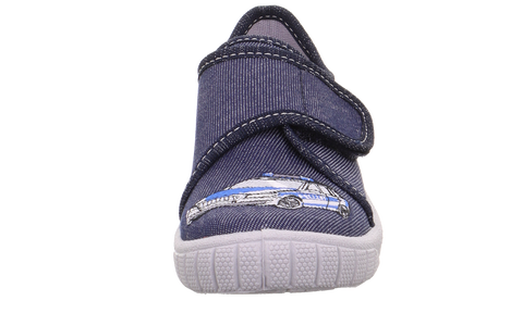 SUPERFIT Hausschuh BILL 278-808 - blau / grau / Polizeifahrzeug