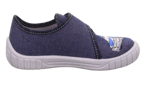 SUPERFIT Hausschuh BILL 278-808 - blau / grau / Polizeifahrzeug