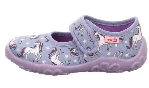 SUPERFIT Hausschuh BONNY 283-808 - grau / lila / Einhorn