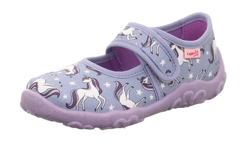 SUPERFIT Hausschuh BONNY 283-808 - grau / lila / Einhorn