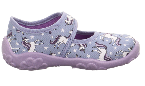 SUPERFIT Hausschuh BONNY 283-808 - grau / lila / Einhorn
