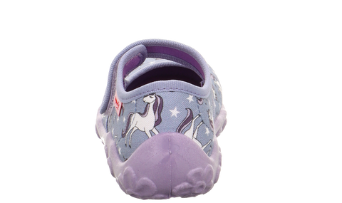SUPERFIT Hausschuh BONNY 283-808 - grau / lila / Einhorn