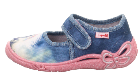 Pantuflas SUPERFIT BELINDA 288-805 - jeans / rosa / unicornio