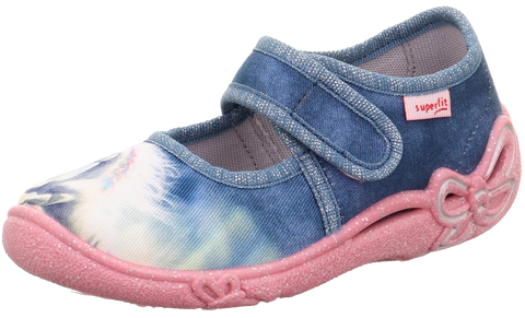 Pantuflas SUPERFIT BELINDA 288-805 - jeans / rosa / unicornio