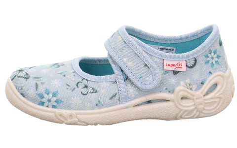 SUPERFIT Hausschuh BELINDA 288-842 - hellblau / Schmetterling / Blümchen