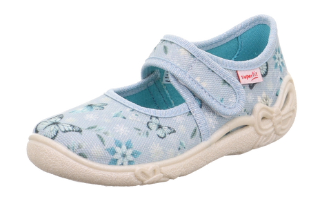 SUPERFIT Hausschuh BELINDA 288-842 - hellblau / Schmetterling / Blümchen