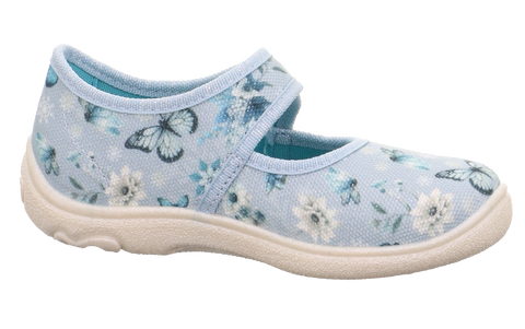 SUPERFIT Hausschuh BELINDA 288-842 - hellblau / Schmetterling / Blümchen