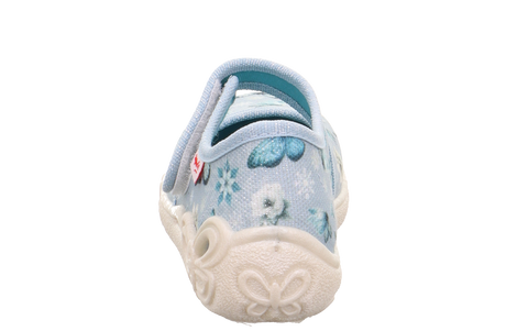SUPERFIT Hausschuh BELINDA 288-842 - hellblau / Schmetterling / Blümchen