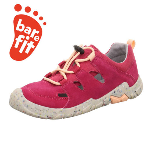 Superfit Halbsandale Barfußschuh Trace 6037-50 in beere and pfirsich colors, perfect for outdoor activities and comfortable barefoot walking