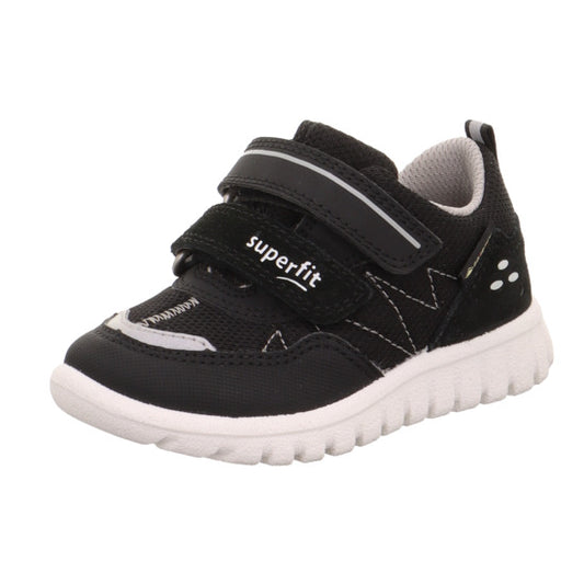 A black SUPERFIT GORE-TEX Halbschuh SPORT7 MINI 6182-00, designed for active kids