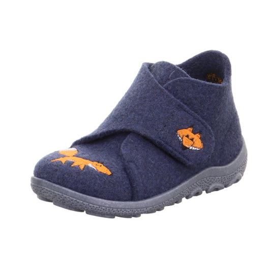 Comfortable SUPERFIT Hausschuh HAPPY 6291/80 in dark blue with adorable fox design