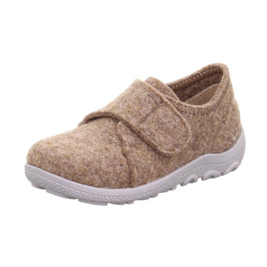 Comfortable and stylish SUPERFIT Hausschuh HAPPY 6296-40 in hazelnut and grey color combination, perfect for indoor wear