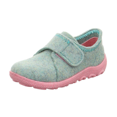 Comfortable mint green and pink SUPERFIT Hausschuh HAPPY 6296-75 slipper for women