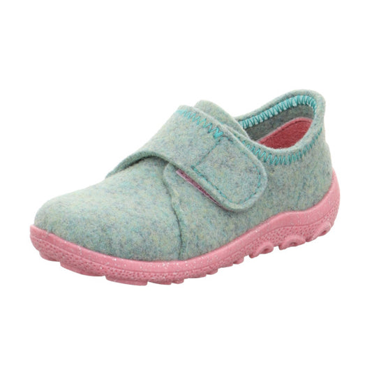 Comfortable mint green and pink SUPERFIT Hausschuh HAPPY 6296-75 slipper for women