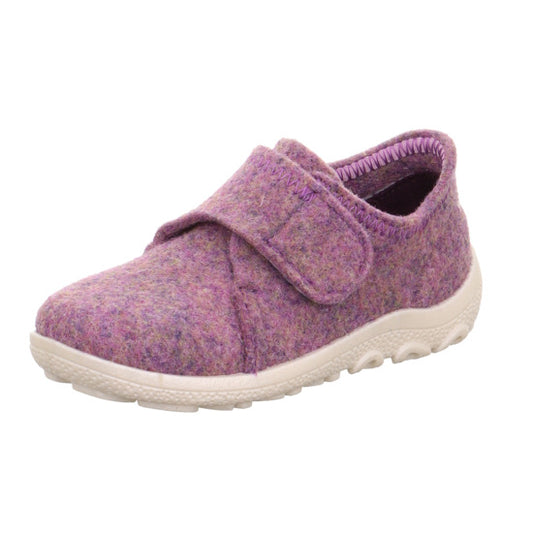Comfortable and stylish SUPERFIT Hausschuh HAPPY 6296-85 in purple and white