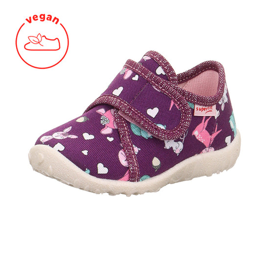 Comfortable and stylish SUPERFIT Hausschuh SPOTTY 9246-500 in beere color featuring adorable animal print design