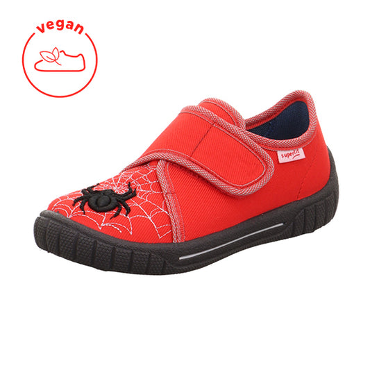 Red SUPERFIT Hausschuh BILL 271-501 with a spider design, comfortable indoor slipper