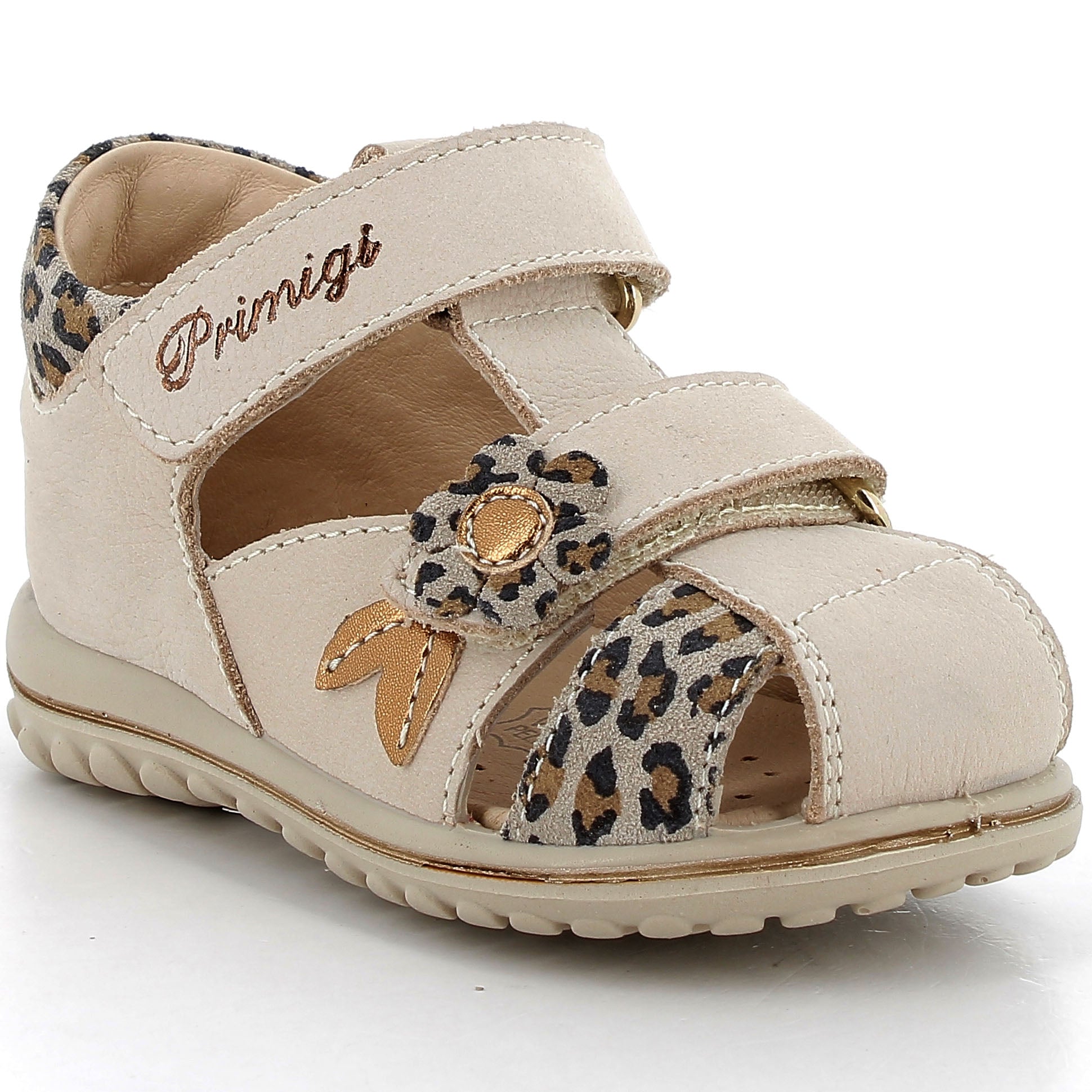  PRIMIGI Halbsandale BABY SWEET 58626-33 - beige / gold - side view showing stylish design and sturdy construction 