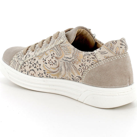 Alt text: PRIMIGI Halbschuh HULA 58736-00 in beige and gold, a stylish and comfortable shoe for kids