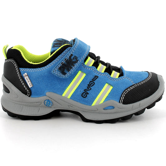 PRIMIGI GORE-TEX Halbschuh FOXY 58795-00 in blau und neongelb - seitliche Ansicht