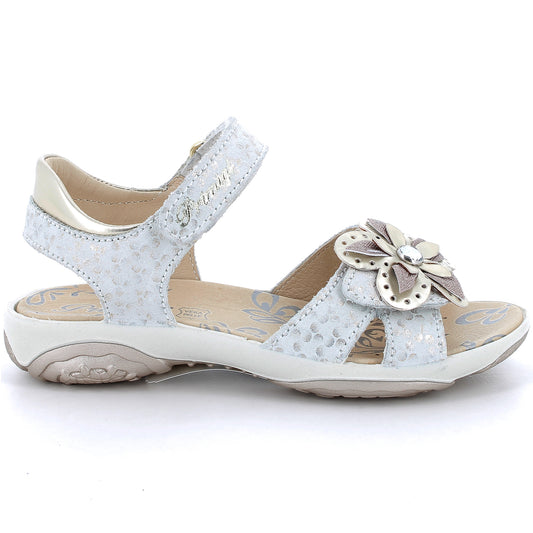 PRIMIGI Sandale BREEZE 58855-55 in weissgold color with floral design