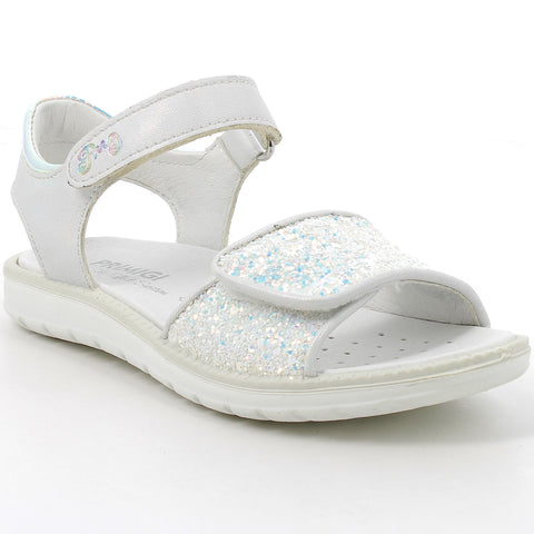 High-quality PRIMIGI Sandale ALANIS 58873-66 in elegant weiß and shimmering pearl with glitter accents