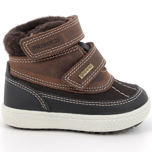 PRIMIGI GORE-TEX Knöchelschuh BARTH 68524-44 in braun und schwarz für Kinder mit rutschfester Sohle und wasserdichtem Design