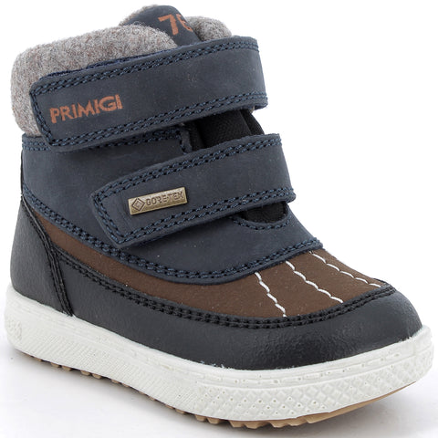 Close-up of the PRIMIGI GORE-TEX Knöchelschuh BARTH 68524-66 in navy and brown