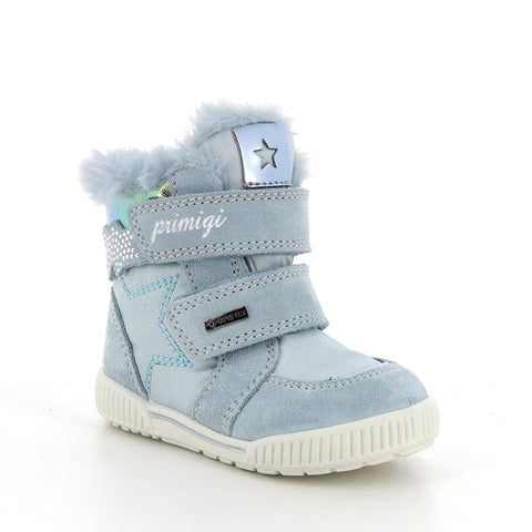 PRIMIGI GORE-TEX Knöchelschuh RIDE 68592-11 - eisblau / Glitzersteine - a stylish and practical ankle boot for kids, featuring GORE-TEX technology for waterproof protection and adorned with sparkling glitter stones