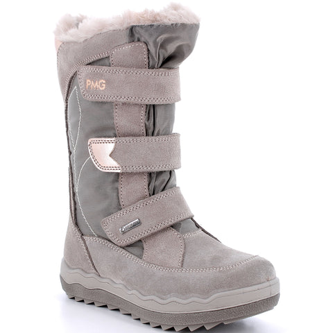 High-quality, waterproof GORE-TEX boots in beige with rose gold accents