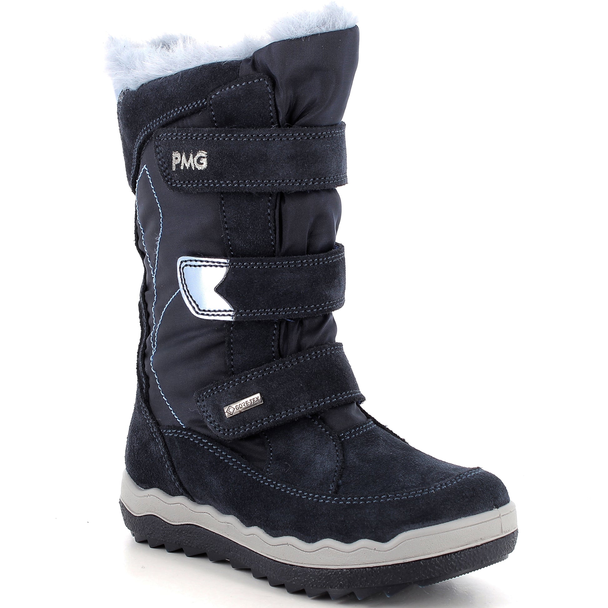 Wasserdichte PRIMIGI GORE-TEX Stiefel FROZEN 88835-22 in dunkelblau und hellblau, ideal für Herbst und Winter, mit funktionalem Veloursleder und Wollfutter