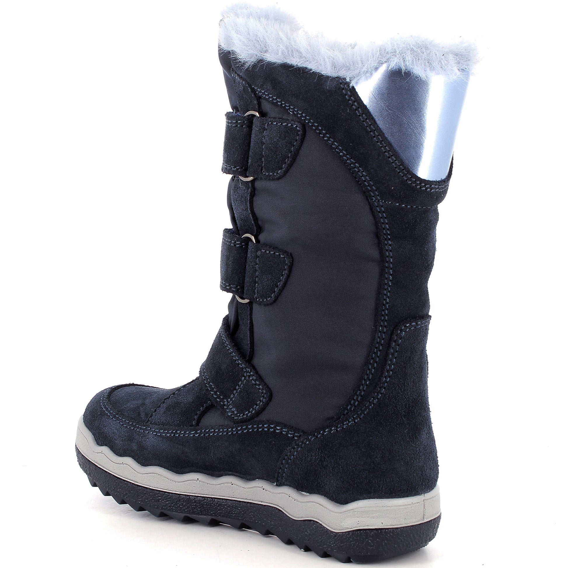 Dunkelblaue und hellblaue PRIMIGI FROZEN GORE-TEX Stiefel für Mädchen, mittelweite Passform, gefüttert, mit Wasserschutz und strapazierfähiger Sohle