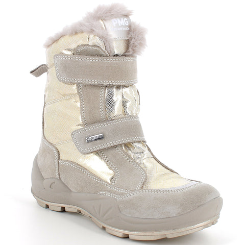 Close-up of PRIMIGI GORE-TEX Stiefel FEDRA 68825-22 - gold / beige boots showing durable rubber sole and comfortable inner lining