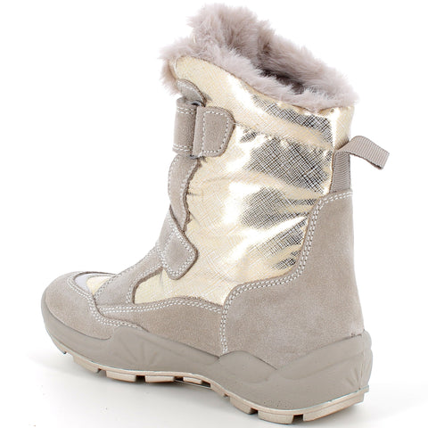 Side view of PRIMIGI GORE-TEX Stiefel FEDRA 68825-22 - gold / beige boots with secure zip closure and decorative buckle detail
