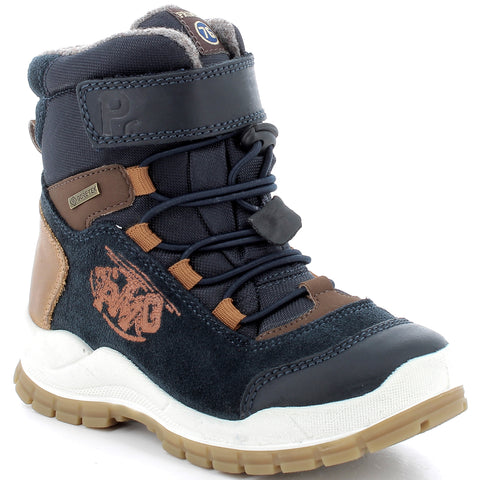 Waterproof PRIMIGI GORE-TEX Stiefel HANS 68963-22 in navy and brown