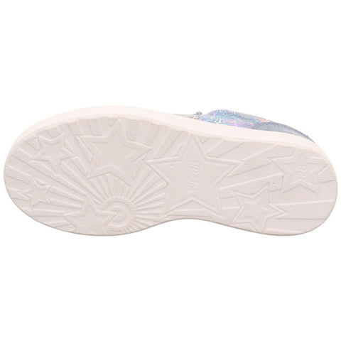  Pair of SUPERFIT Halbschuh STELLA 807-80 showing the comfortable sole and detailed stitching in light blue color