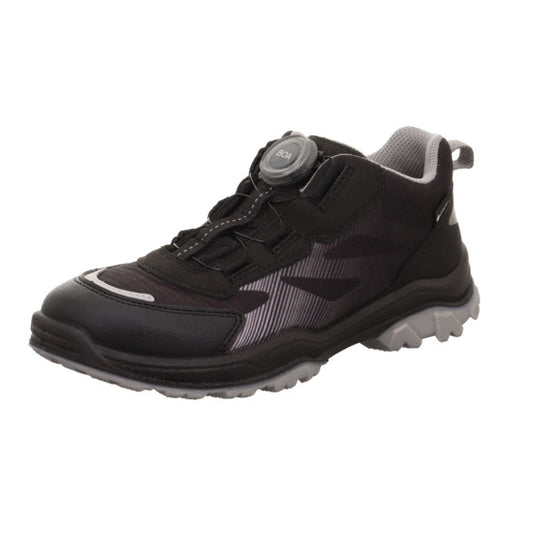 Schwarze und graue SUPERFIT GORE-TEX BOA Halbschuh JUPITER 077-001, wasserdicht und robust, für aktive Outdoor-Aktivitäten geeignet
