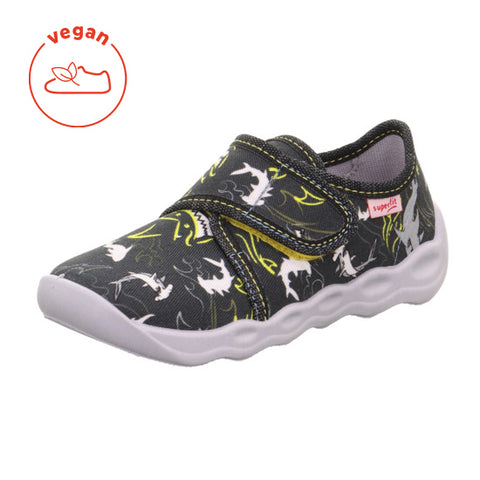 Comfortable and stylish dark blue SUPERFIT Hausschuh BUBBLE 6273-202 with a fun shark design