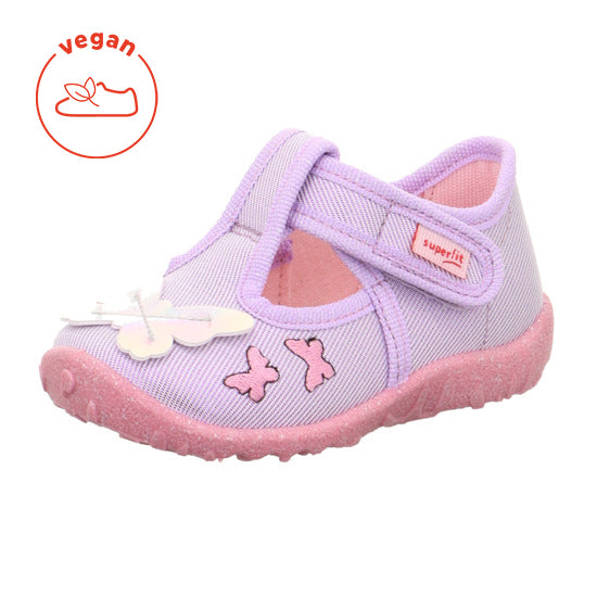 Cozy and stylish SUPERFIT Hausschuh SPOTTY 9256-852 featuring a lila, rosa, and schmetterling (butterfly) design