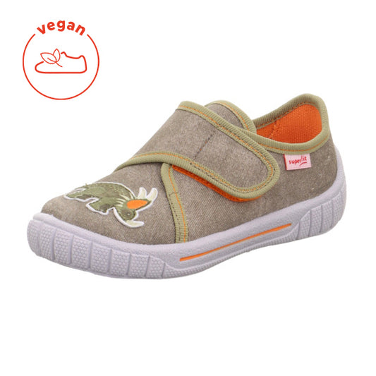 Beige SUPERFIT Hausschuh BILL 271-701 featuring a cute and playful Dino design