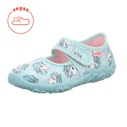 Colorful turquoise SUPERFIT Hausschuh BONNY 283-752 with cute unicorn design