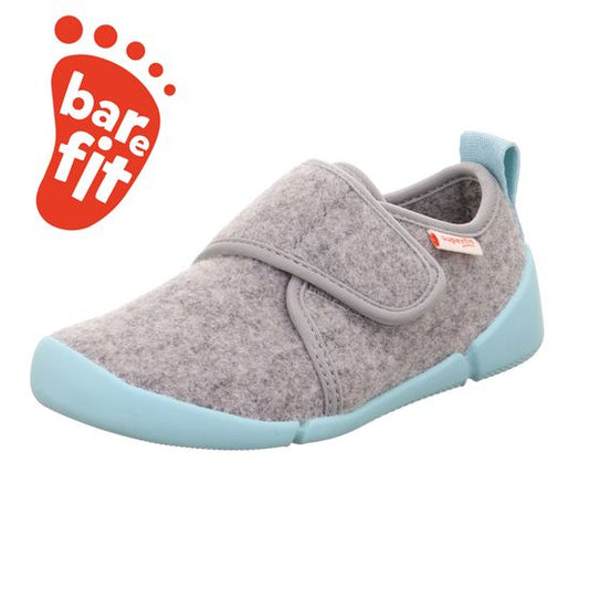 SUPERFIT Hausschuh VENTI 6701-20 in grau und hellblau mit weicher Sohle