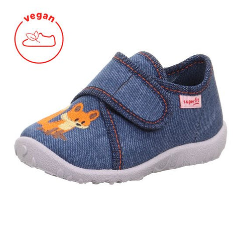 SUPERFIT Hausschuh SPOTTY 9254-81 - jeans / Fuchs - cozy and stylish house slippers with a blue jean and fox design
