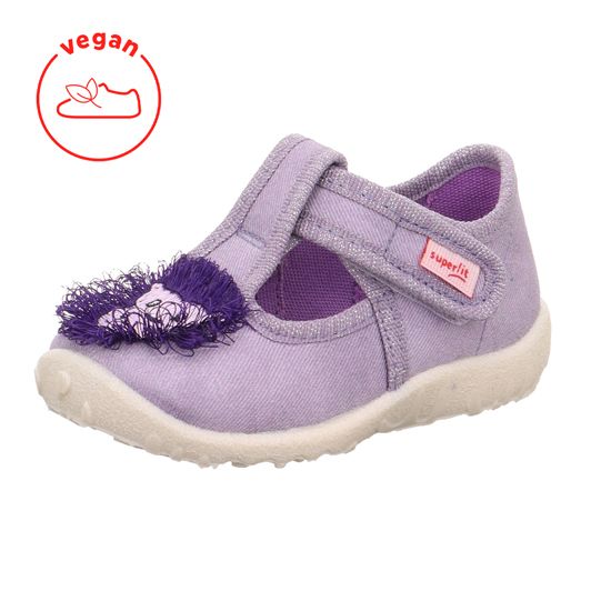 Comfortable lila SUPERFIT Hausschuh SPOTTY 9256-853 featuring a cute lion design