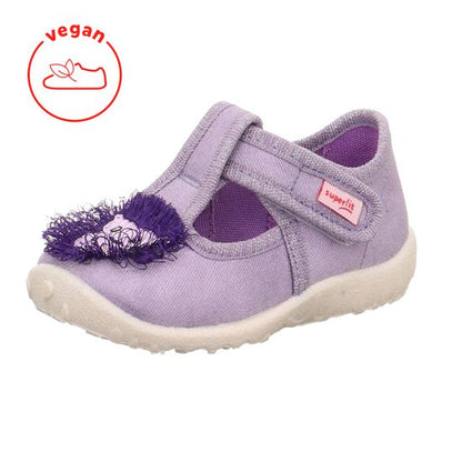 Comfortable lila SUPERFIT Hausschuh SPOTTY 9256-853 featuring a cute lion design