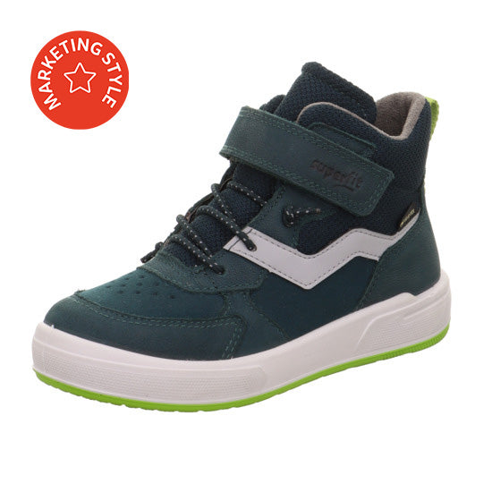 SUPERFIT GORE TEX Knöchelschuh MAVERICK 103-70 in dunkelblau mit hellgrünen Akzenten, strapazierfähigem Obermaterial und atmungsaktiver GORE TEX Membran