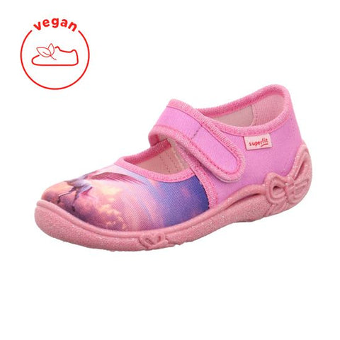 Hausschuh BELINDA 288-854 in Pink und Lila mit Pferdemotiv