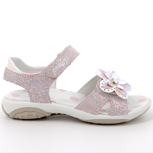 PRIMIGI Sandale BREEZE 78850-22 mit rosafarbener Blume und Klettverschluss