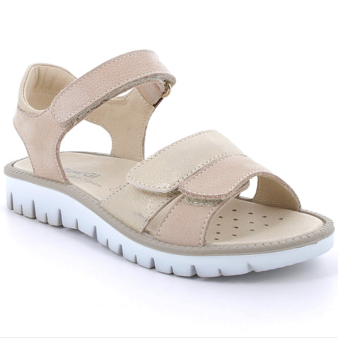 Bequeme und modische Sandale in Gold und Beige für Kinder